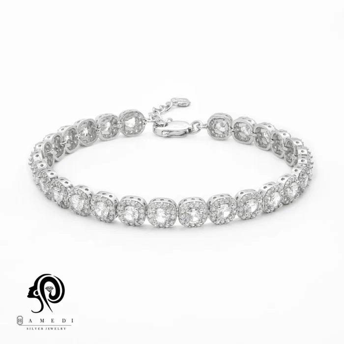 دستبند نقره زنانه تنیسی مدل BI R1