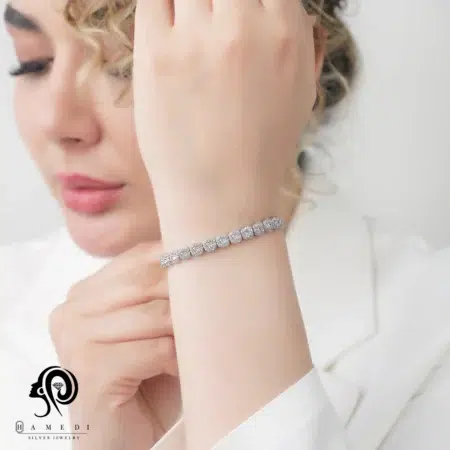 دستبند نقره زنانه تنیسی مدل BI R1
