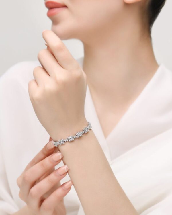 دستبند زنانه نقره حامدی مدل BI E1 زیبا و شیک طرح تنیسی