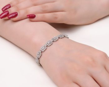 دستبند زنانه نقره حامدی مدل BI E3 زیبا و شیک طرح تنیسی