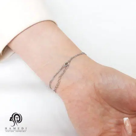 دستبند نقره زنانه زنجیری و دخترانه مدل BEC E10