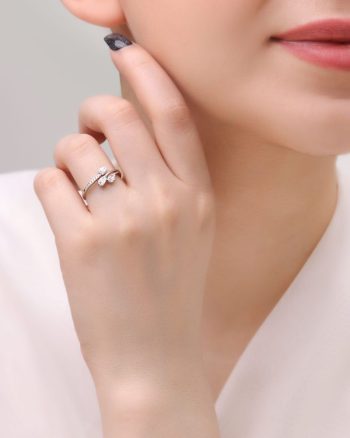 انگشتر نقره دخترانه و زنانه ظریف زیبا مدل RE S15