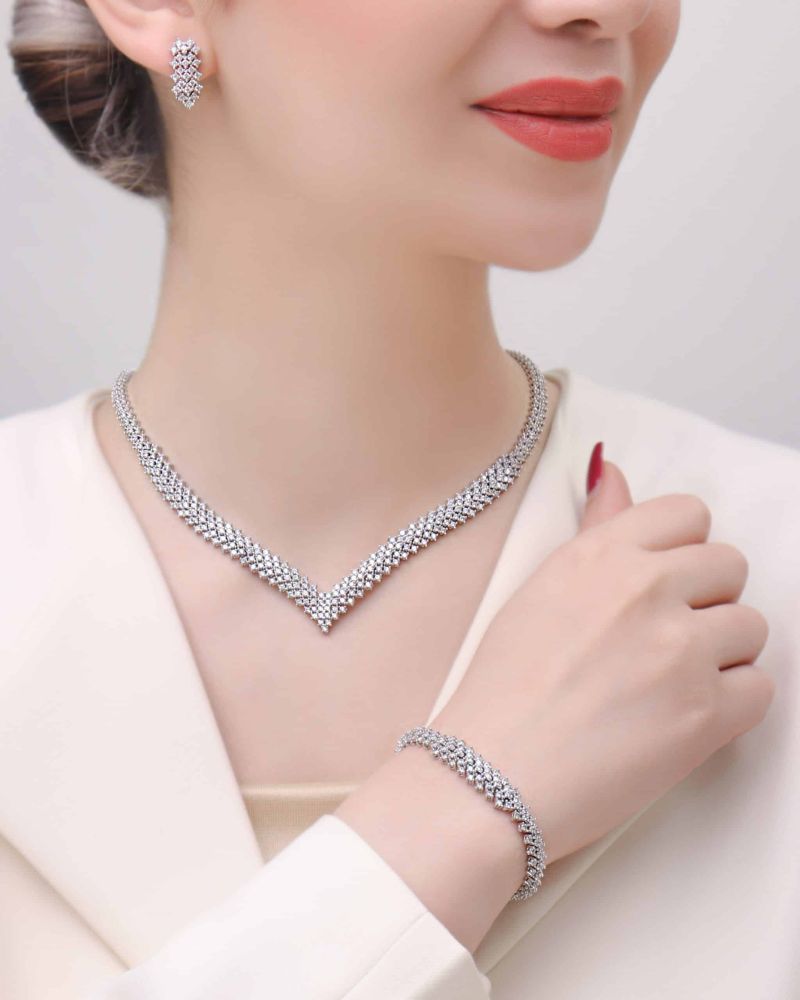 سرویس نقره زنانه مجلسی جواهری مدل SI B27