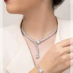 سرویس نقره زنانه مجلسی جواهری مدل SI D3