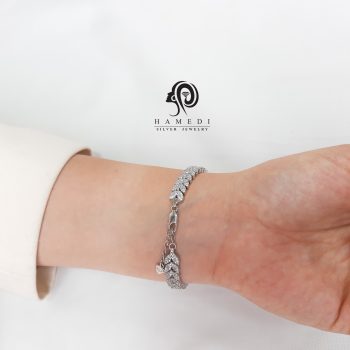 دستبند نقره زنانه طرح جواهری شیک مدل BI B20