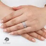 انگشتر نقره زنانه حلقه مجلسی جواهری مدل RE S21