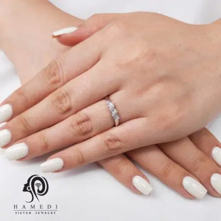 انگشتر نقره حلقه زنانه مدل RE E48