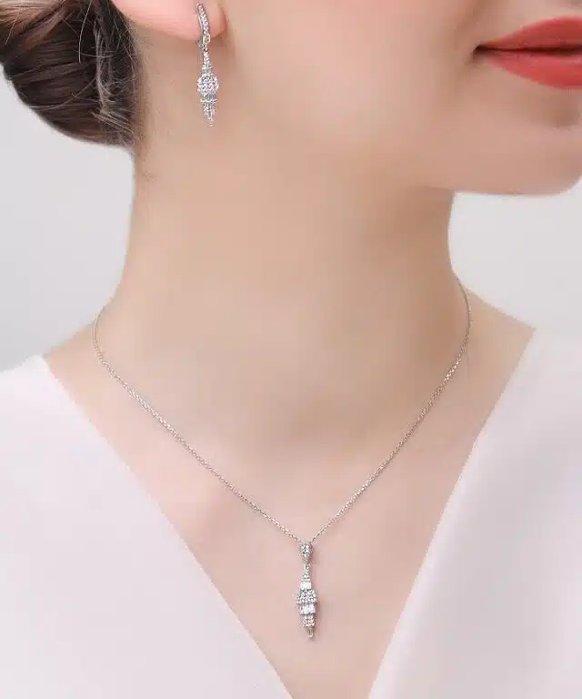 نیم ست ظریف نقره زنانه مدل NI E18