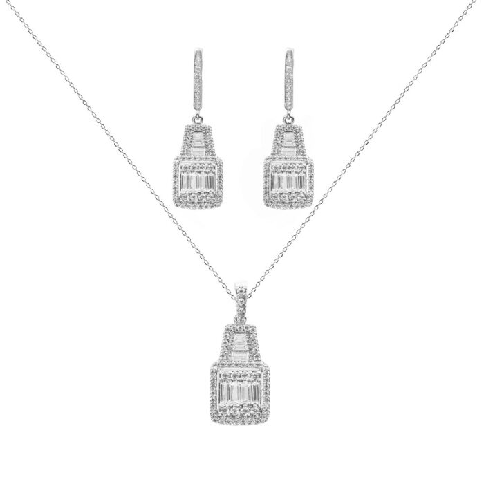 نیم ست ظریف نقره زنانه مدل NI E20