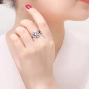 انگشتر نقره مجلسی ظریف زنانه مدل RE S7
