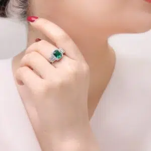 انگشتر نقره زنانه نگین رنگی مجلسی مدل RI R25