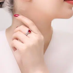 انگشتر نقره زنانه تک نگین رنگی ظریف مدل RI R97