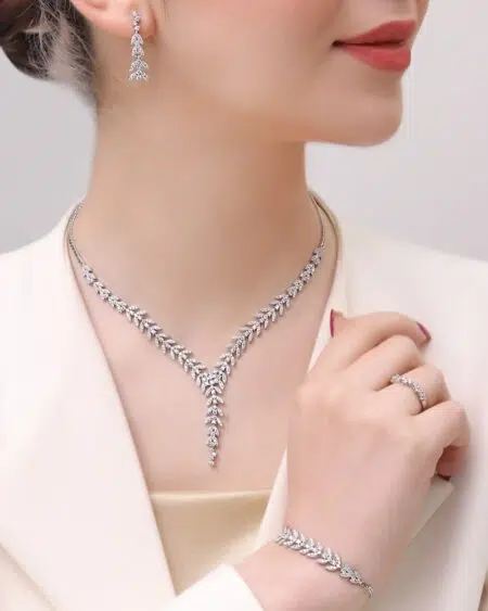سرویس جواهری نقره زنانه برلیان مدل SE B2
