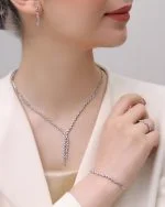 سرویس نقره زنانه مجلسی جواهری مدل SE B5