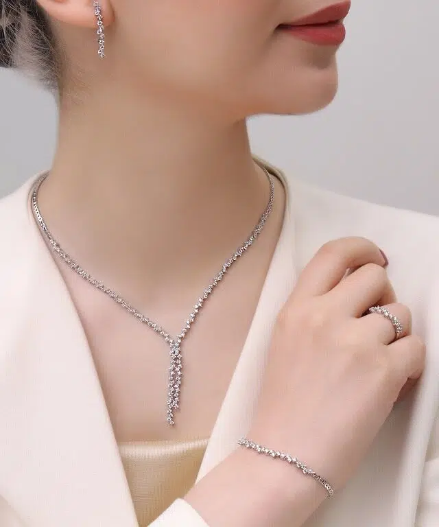 سرویس نقره زنانه مجلسی جواهری مدل SE B5