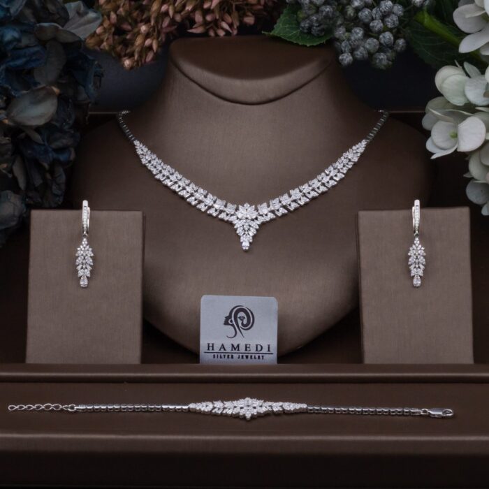 سرویس نقره زنانه مجلسی جواهری مدل SI S3