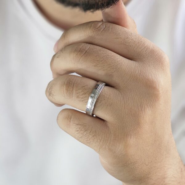 انگشتر حلقه مردانه نقره ساده و شیک مدل RE B53