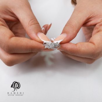 انگشتر زنانه نقره فری سایز شیک مدل RE E56