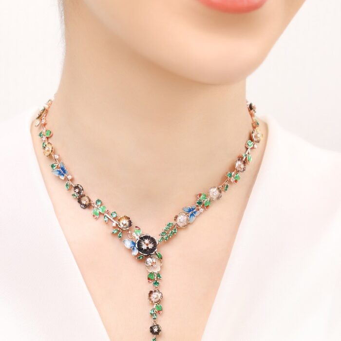 گردنبند نقره زنانه رزگلد صدفی شیک و خیلی زیبا مدل KE C3 R