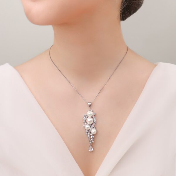 مدال مروارید دار نقره زنانه جواهری مدل MI Y1