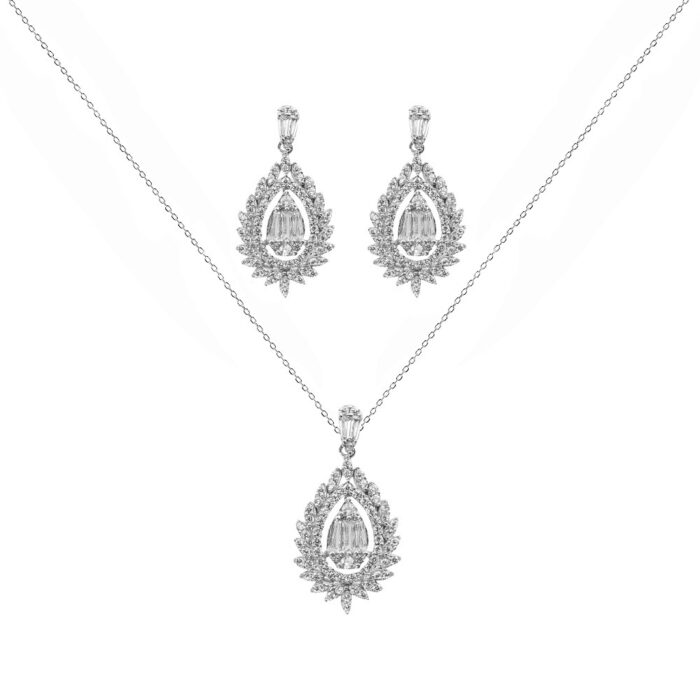 نیم ست نقره زنانه مجلسی و شیک مدل NE S7