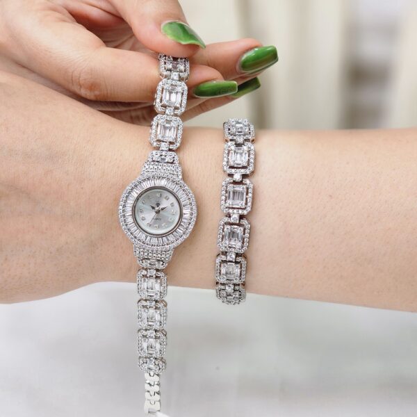 ست ساعت و دستبند نقره زنانه مدل SWB3