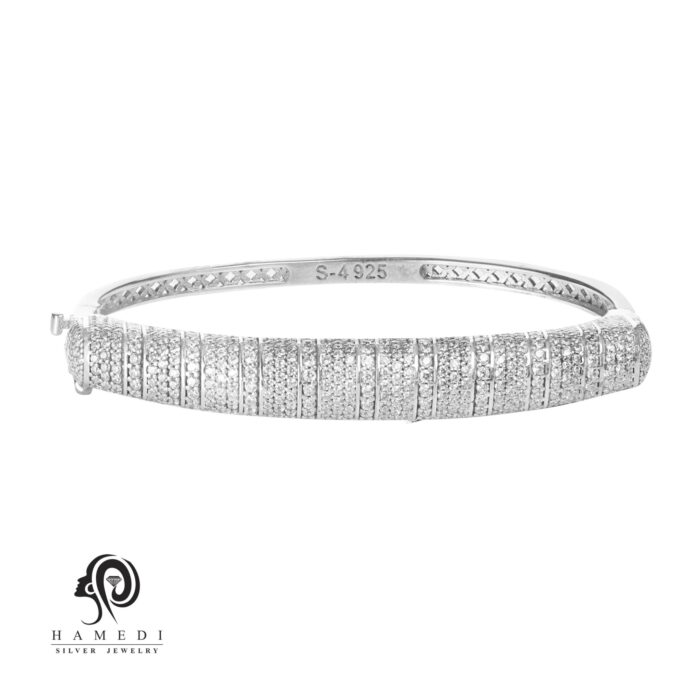 دستبند النگویی نقره زنانه جواهری مدل BIG B3