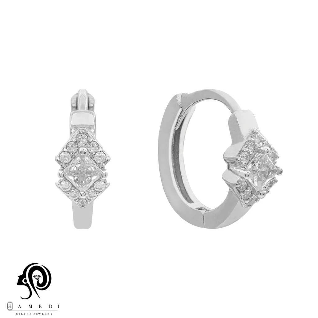 گوشواره حلقه ای نقره زنانه مدل EE N3