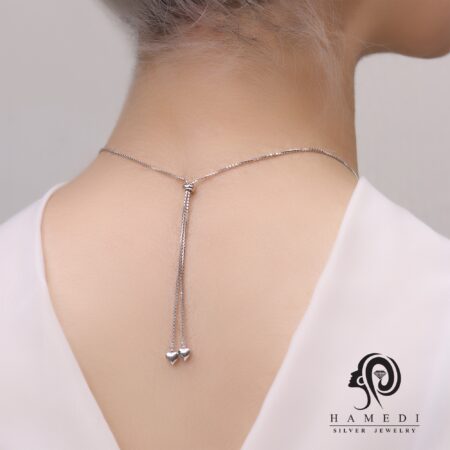 گردنبند نقره آسانسوری طرح کره مدل KEC B8