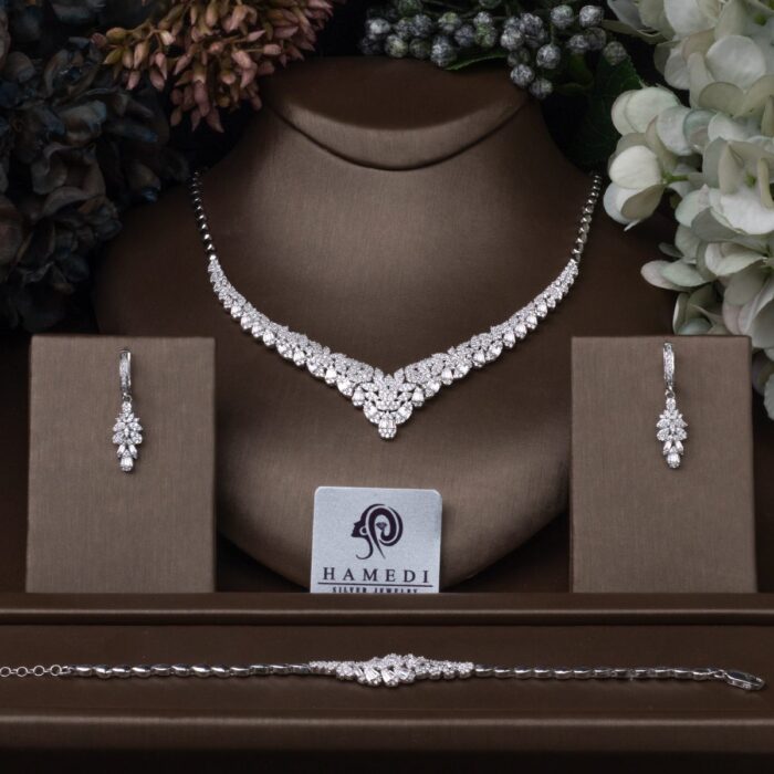 سرویس نقره زنانه جواهری مجلسی مدل SI S6