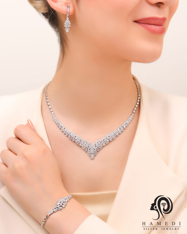سرویس نقره زنانه جواهری مجلسی مدل SI S6