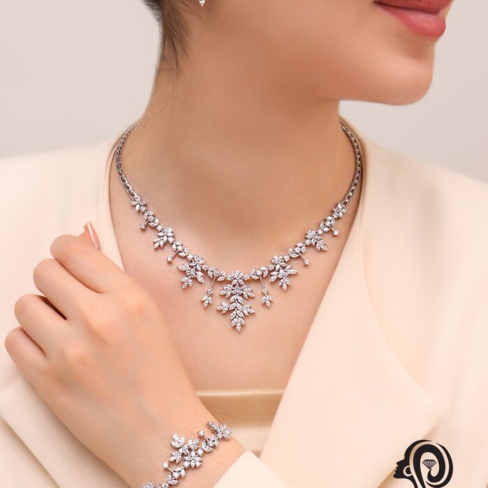 سرویس نقره جواهری عروس مدل SIL K4