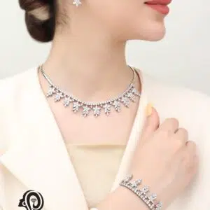 سرویس نقره جواهری عروس مدل SIL K7