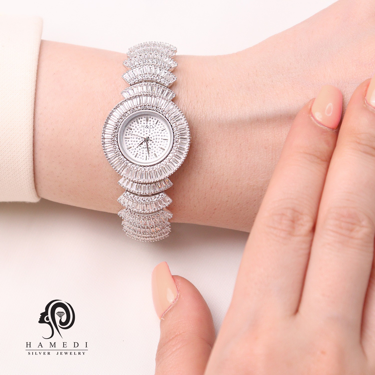 ساعت نقره زنانه جواهری مجلسی مدل WI S5 G2 