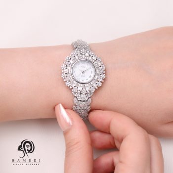 ساعت نقره زنانه جواهری مجلسی مدل WI S9 F1