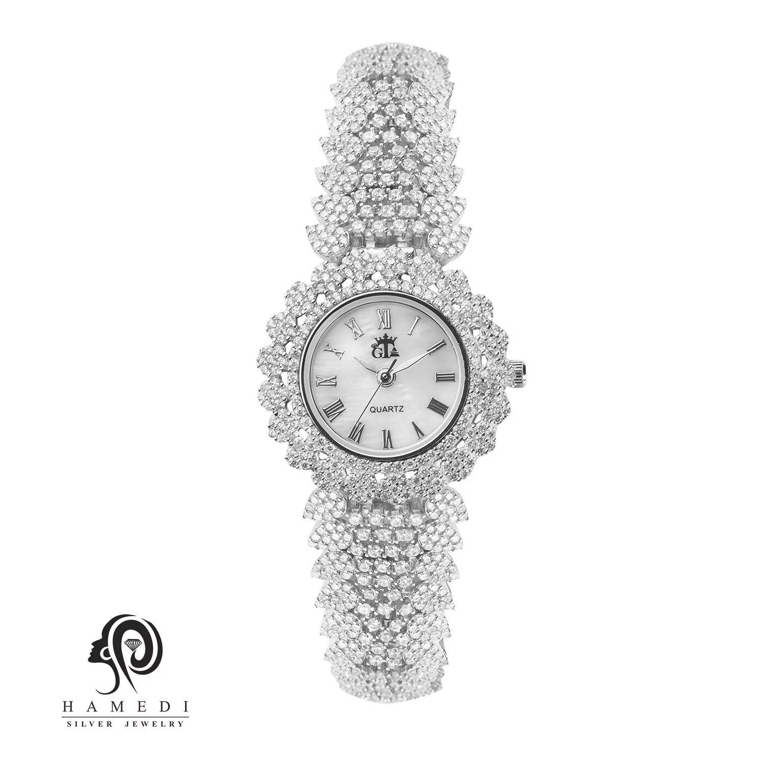ساعت نقره زنانه مجلسی جواهری مدل WI B23 F1