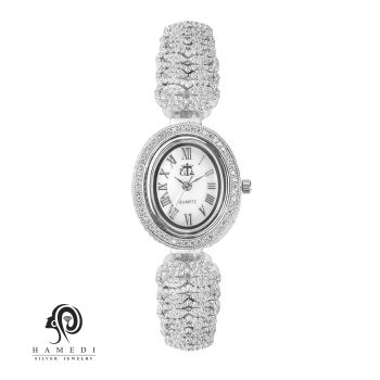 ساعت نقره زنانه مجلسی جواهری مدل WI B24 B1