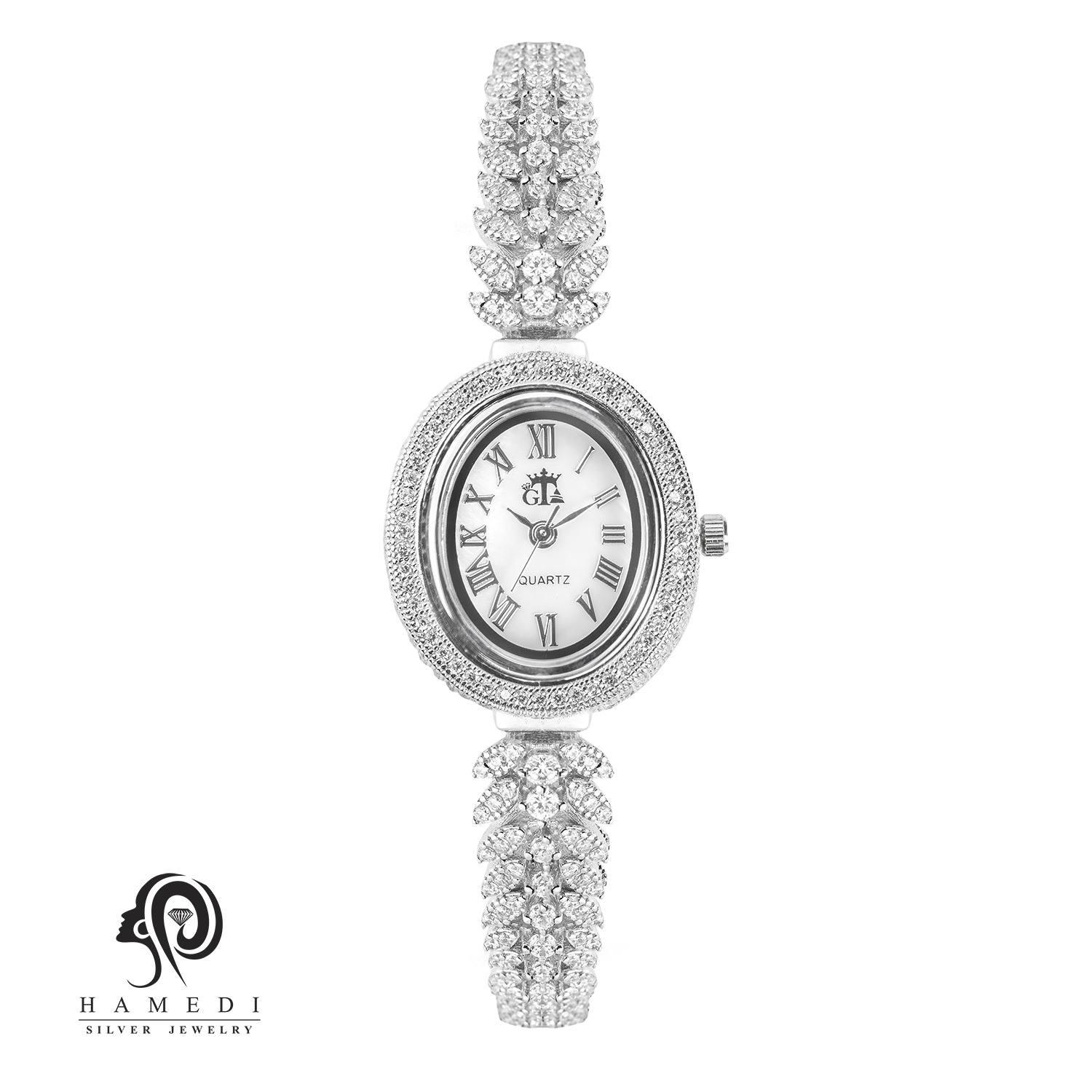 ساعت نقره زنانه مجلسی جواهری مدل WI B25 B1