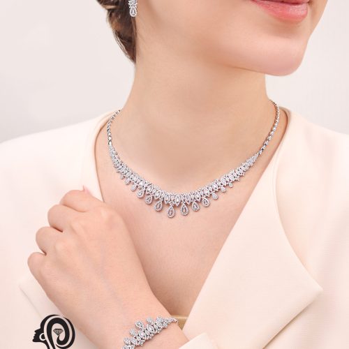 سرویس زنانه نقره جواهری مجلسی مدل SI S7
