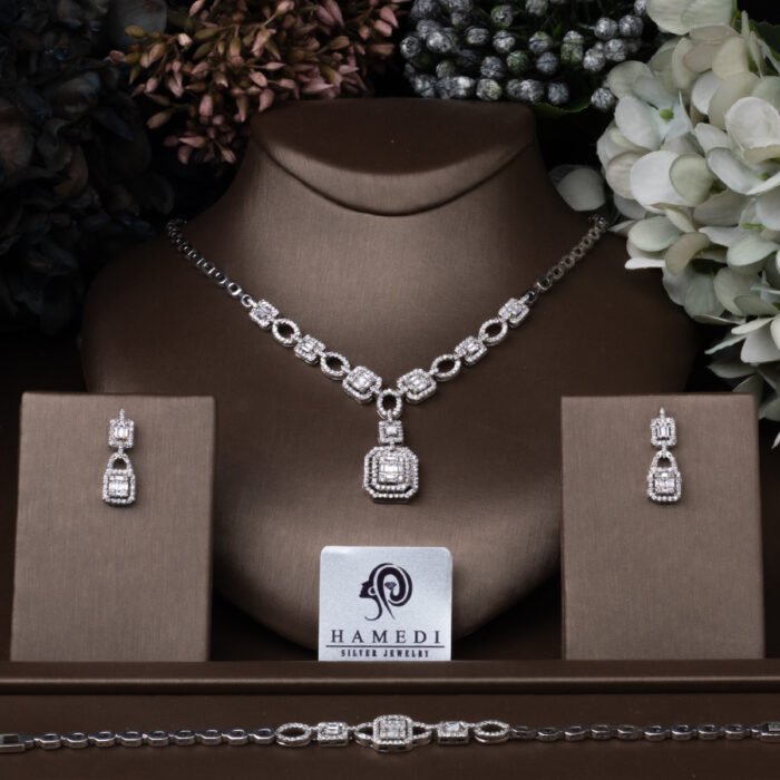 سرویس نقره امرالدکات زنانه مدل SIL E2