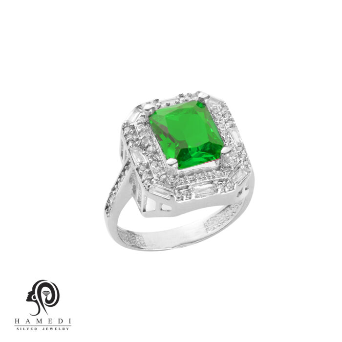 انگشتر نقره زنانه نگین رنگی مدلRI R92