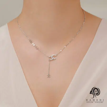 گردنبند نقره زنانه طرح شنل مدل KEC B36