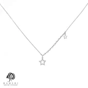 گردنبند نقره زنانه طرح ستاره مدل KEC B56