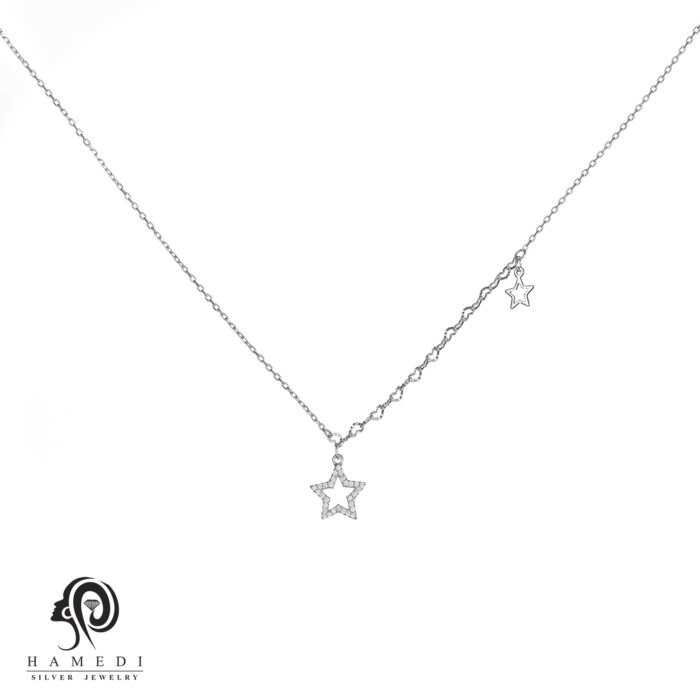 گردنبند نقره زنانه طرح ستاره مدل KEC B56