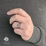 انگشتر نقره مردانه مجلسی شیک مدل REM H35