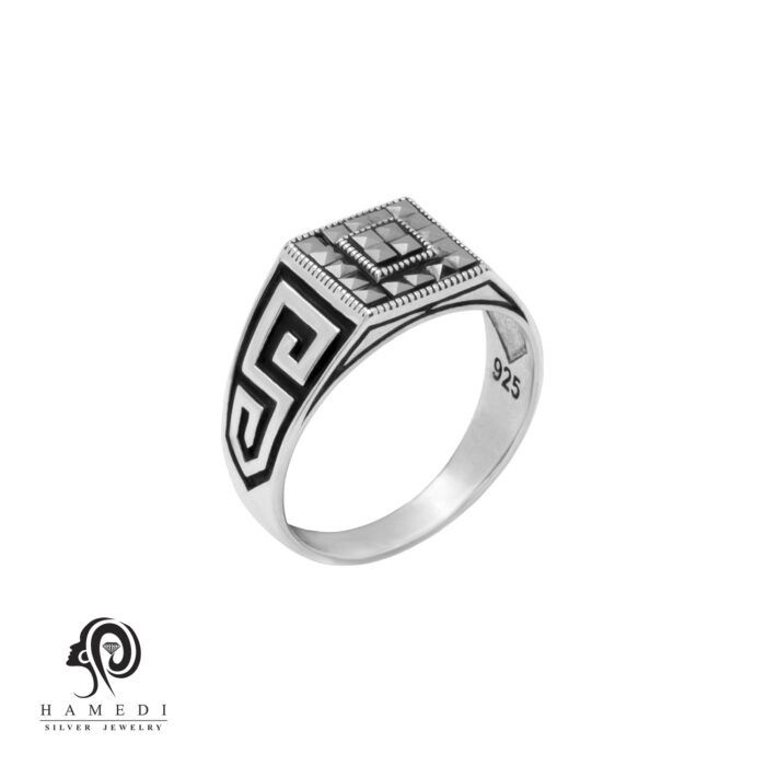 انگشتر نقره مردانه مجلسی شیک مدل REM H35
