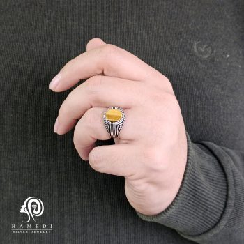 انگشتر نقره مردانه مجلسی شیک مدل REM R17