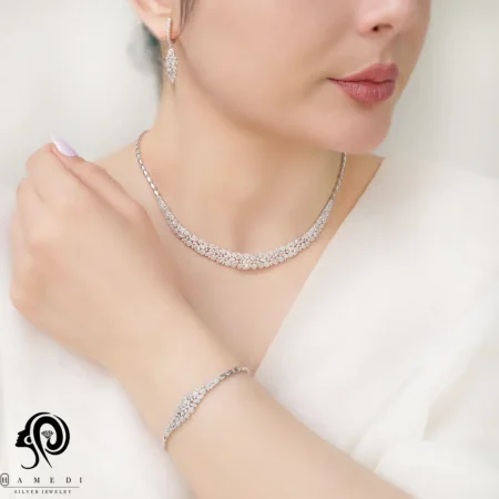 سرویس نقره زنانه جواهری مجلسی مدل SI F49