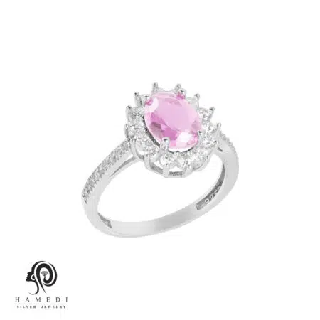 انگشتر نقره زنانه نگین رنگی مدل RI R136