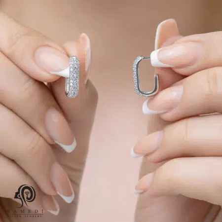 گوشواره نقره زنانه مجلسی شیک مدل EE B64